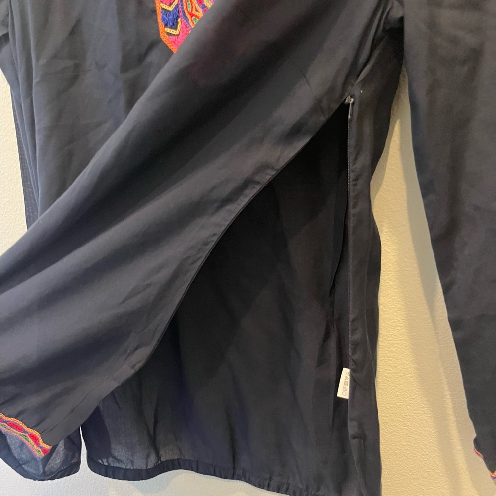 Ellie Kai Navy Blue Colorful Embroidered Tunic Top Blouse Size xs - Picture 2 of 8